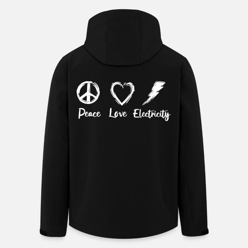 Peace Love Electricity - Men’s Recycled Softshell Jacket by Stanley/Stella - black