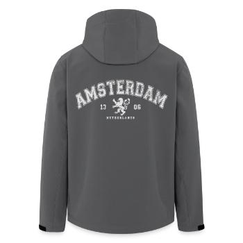Amsterdam Pays-Bas - Veste softshell homme en polyester recyclé Stanley/Stella - charbon - Dos - AI Model Male 185 light (185cm)