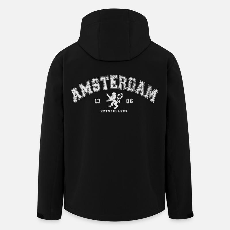 Amsterdam Netherlands - Men’s Recycled Softshell Jacket by Stanley/Stella - black