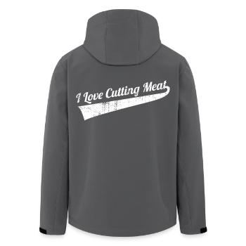 Cutting meat - Men’s Recycled Softshell Jacket by Stanley/Stella - anthracite - Back - AI Model Male 185 light (185cm)