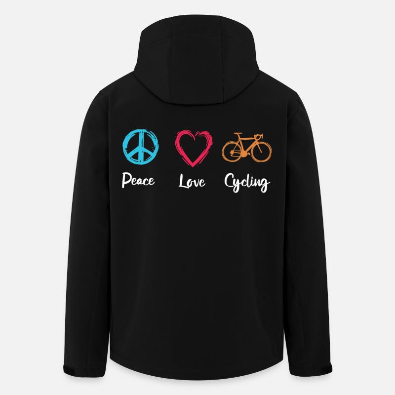 Peace Love Cycling - Men’s Recycled Softshell Jacket by Stanley/Stella - black