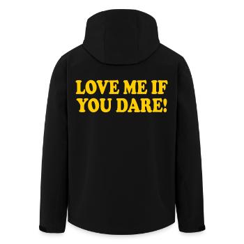 Love me if you dare - Men’s Recycled Softshell Jacket by Stanley/Stella - black - Back - AI Model Male 185 light (185cm)