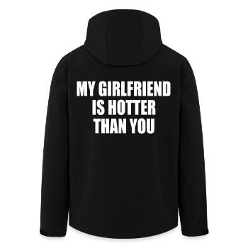 my boyfriend is out of town - Men’s Recycled Softshell Jacket by Stanley/Stella - black - Back - AI Model Male 185 light (185cm)