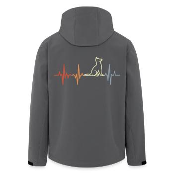 Vintage Hunde EKG Herzlinie - Recycelte Männer Softshell-Jacke von Stanley/Stella - Anthrazit - Hinten - AI Model Male 185 light (185cm)