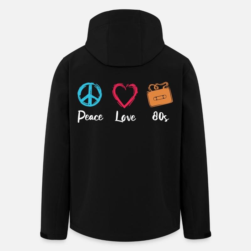 Peace Love 80s - Men’s Recycled Softshell Jacket by Stanley/Stella - black