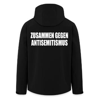 zusammen gegen antisemitismus - Recycelte Männer Softshell-Jacke von Stanley/Stella - Schwarz - Hinten - AI Model Male 185 light (185cm)