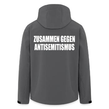 zusammen gegen antisemitismus - Recycelte Männer Softshell-Jacke von Stanley/Stella - Anthrazit - Hinten - AI Model Male 185 light (185cm)