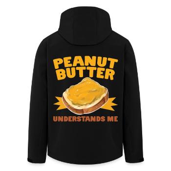 PEANUT BUTTER UNDERSTANDS ME Erdnussbutter Toast - Recycelte Männer Softshell-Jacke von Stanley/Stella - Schwarz - Hinten - AI Model Male 185 light (185cm)