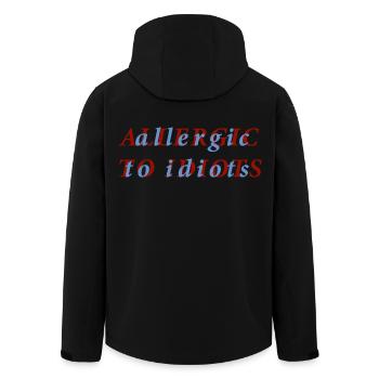 Allergic to Idiots funny Shirt  - Recycelte Männer Softshell-Jacke von Stanley/Stella - Schwarz - Hinten - AI Model Male 185 light (185cm)