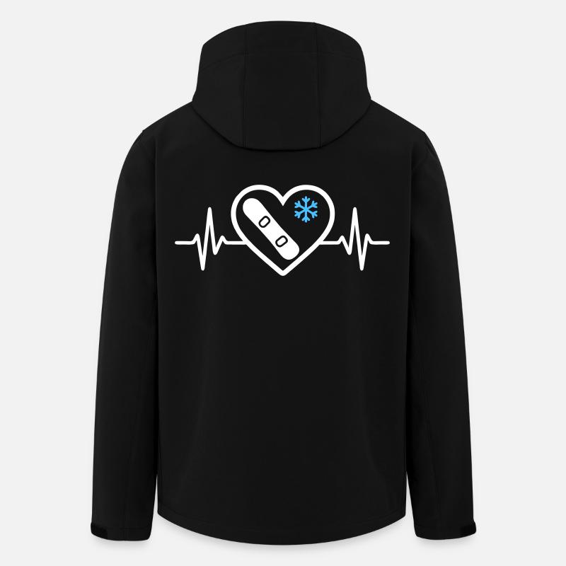 Snowboard Herz Berg Schnee Winter - Recycelte Männer Softshell-Jacke von Stanley/Stella - Schwarz