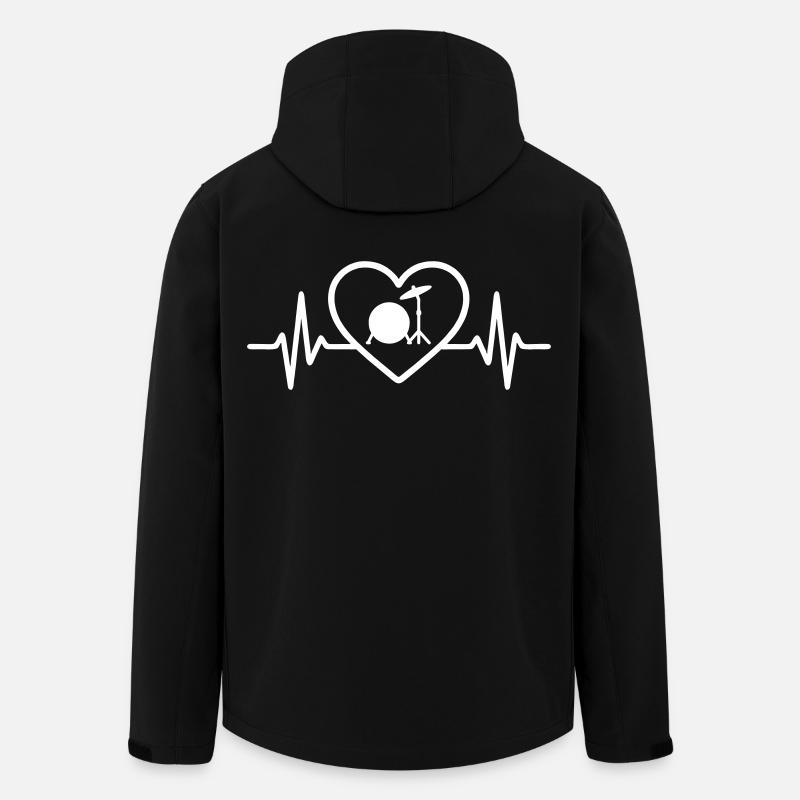 Cœur Batterie Grosse Caisse Cymbale - Veste softshell homme en polyester recyclé Stanley/Stella - noir