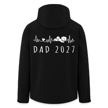 Papa 2027 Heartbeat Baby-Ankündigung Schwangerschaft - Recycelte Männer Softshell-Jacke von Stanley/Stella - Schwarz - Hinten - AI Model Male 185 light (185cm)