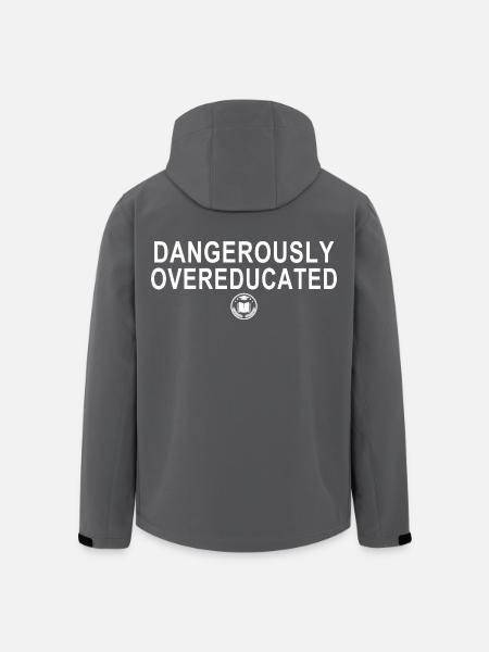 Dangerously Overeducated Funny Nerd Smart Quote - Men’s Recycled Softshell Jacket by Stanley/Stella - black