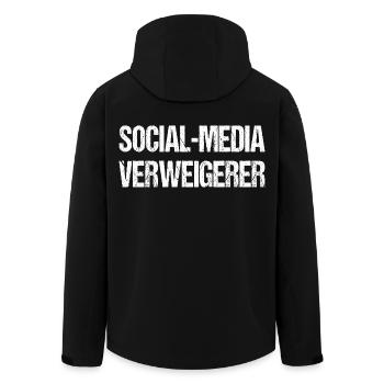 Social Media Denier Digital Detox Offline - Men’s Recycled Softshell Jacket by Stanley/Stella - black - Back - AI Model Male 185 light (185cm)