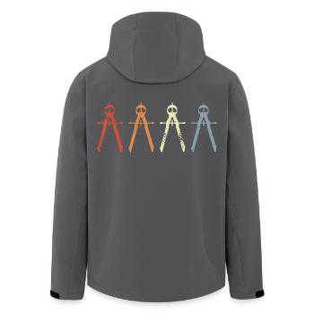 Retro Architekt Zirkel - Recycelte Männer Softshell-Jacke von Stanley/Stella - Schwarz - Hinten - AI Model Male 185 light (185cm)