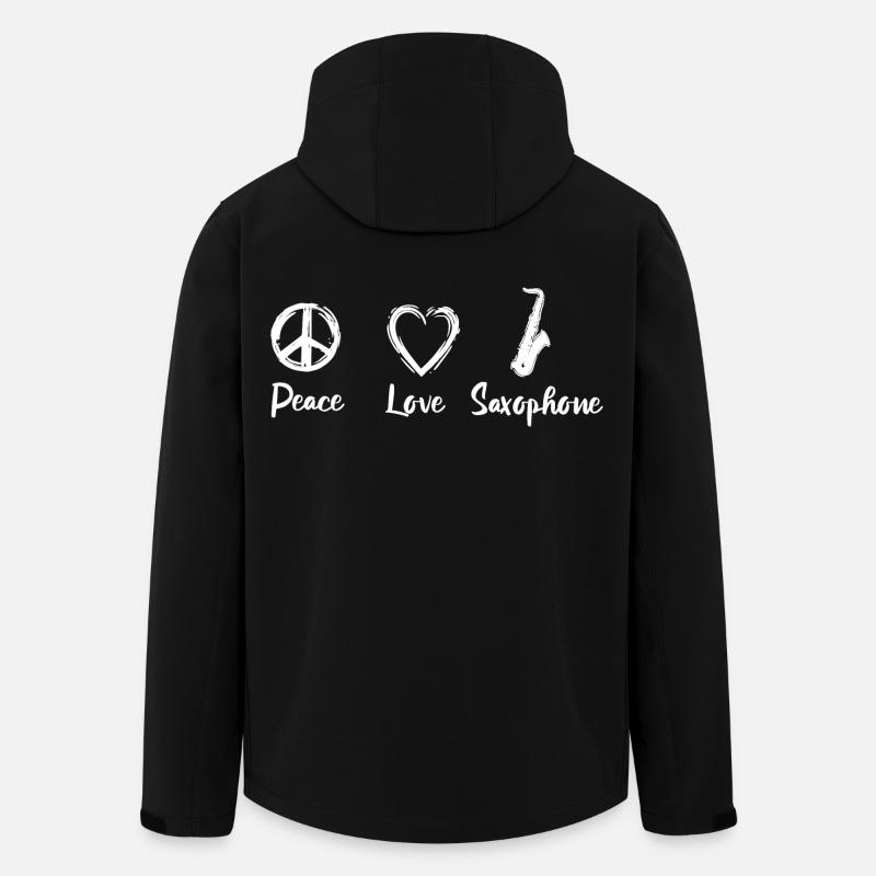 Peace Love Saxophone - Recycelte Männer Softshell-Jacke von Stanley/Stella - Schwarz