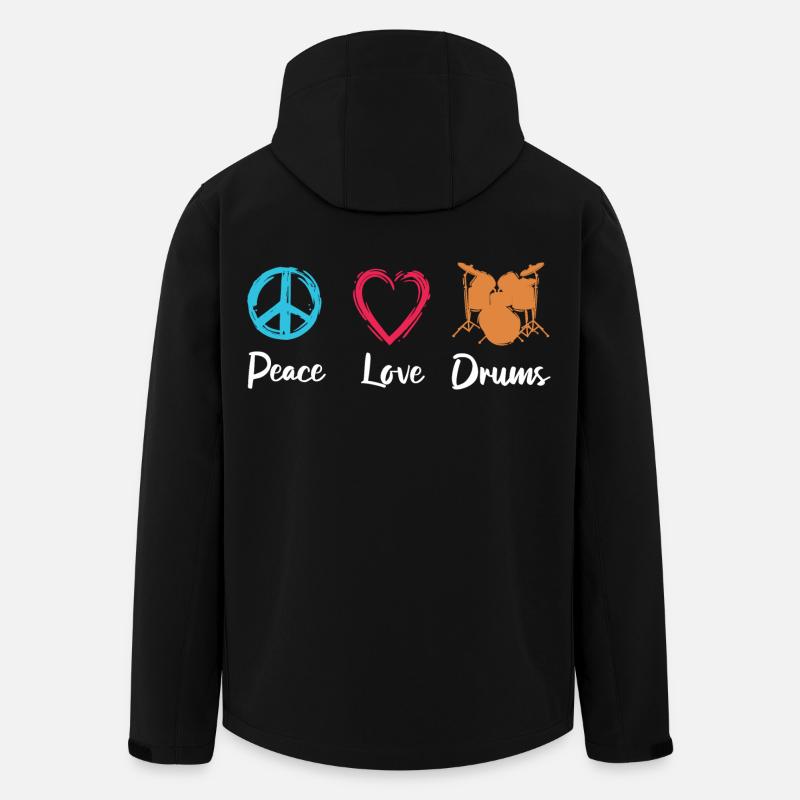 Peace Love Drums - Men’s Recycled Softshell Jacket by Stanley/Stella - black