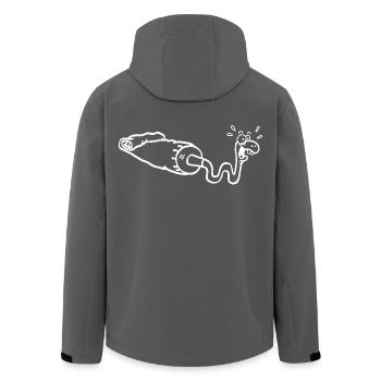 White snake and gouache tube - Men’s Recycled Softshell Jacket by Stanley/Stella - anthracite - Back - AI Model Male 185 light (185cm)