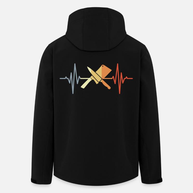 Hackbeil Messer Herzlinie - Recycelte Männer Softshell-Jacke von Stanley/Stella - Schwarz