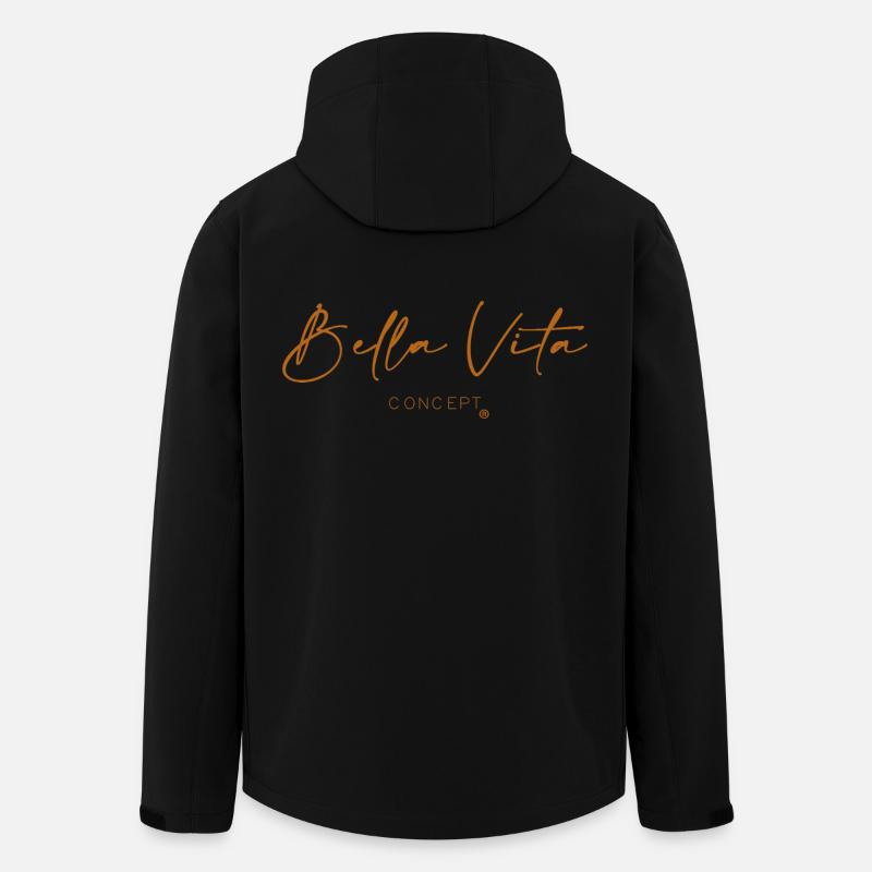 Script conceptuel de Bella Vita - Veste softshell homme en polyester recyclé Stanley/Stella - noir
