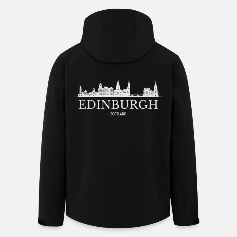 Silhouette d’Édimbourg, Édimbourg, Écosse - Veste softshell homme en polyester recyclé Stanley/Stella - noir