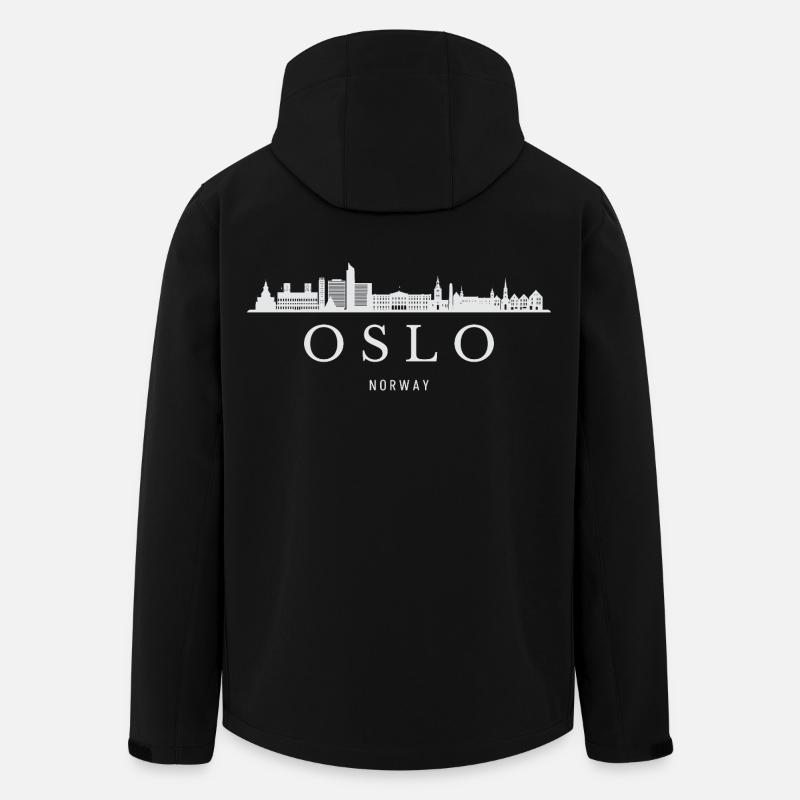 Oslo Skyline, Oslo Norway - Men’s Recycled Softshell Jacket by Stanley/Stella - black