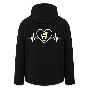 Tequila Shot Cœur Apéro Fête - Veste softshell homme en polyester recyclé Stanley/Stella - noir - Dos - AI Model Male 185 light (185cm)