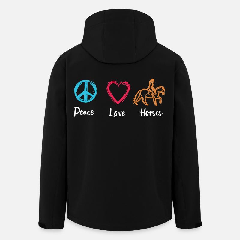 Frieden Liebe Pferde - Recycelte Männer Softshell-Jacke von Stanley/Stella - Schwarz