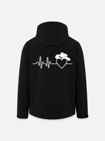 Heartbeat with Hat Silhouette - Men’s Recycled Softshell Jacket by Stanley/Stella - black