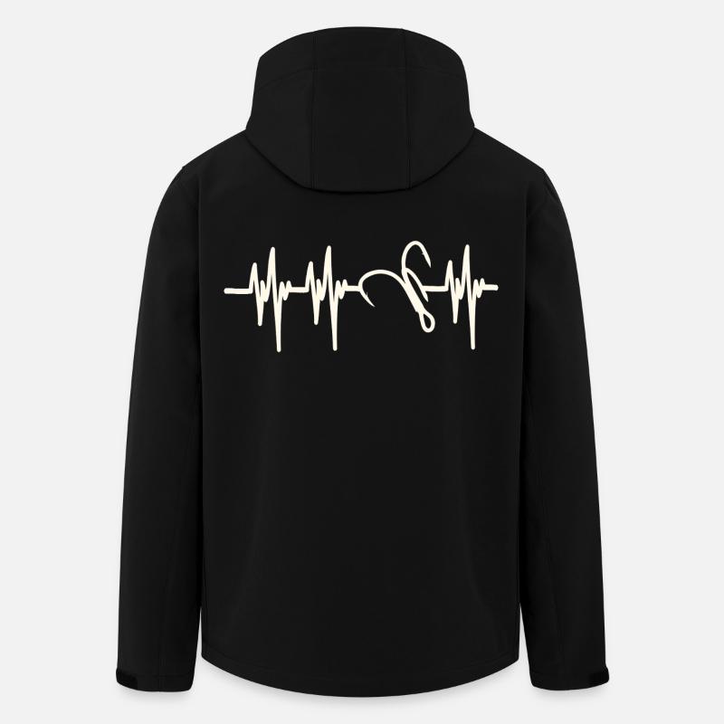 Heartbeat Fish Hook - Men’s Recycled Softshell Jacket by Stanley/Stella - black