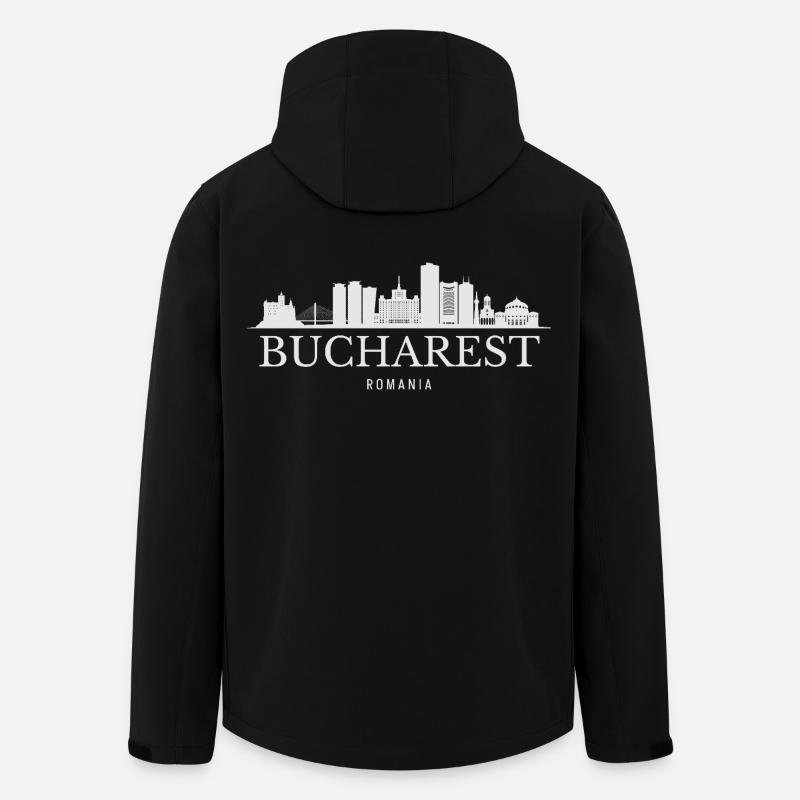 Bukarest Skyline, Bukarest, Rumänien - Recycelte Männer Softshell-Jacke von Stanley/Stella - Schwarz