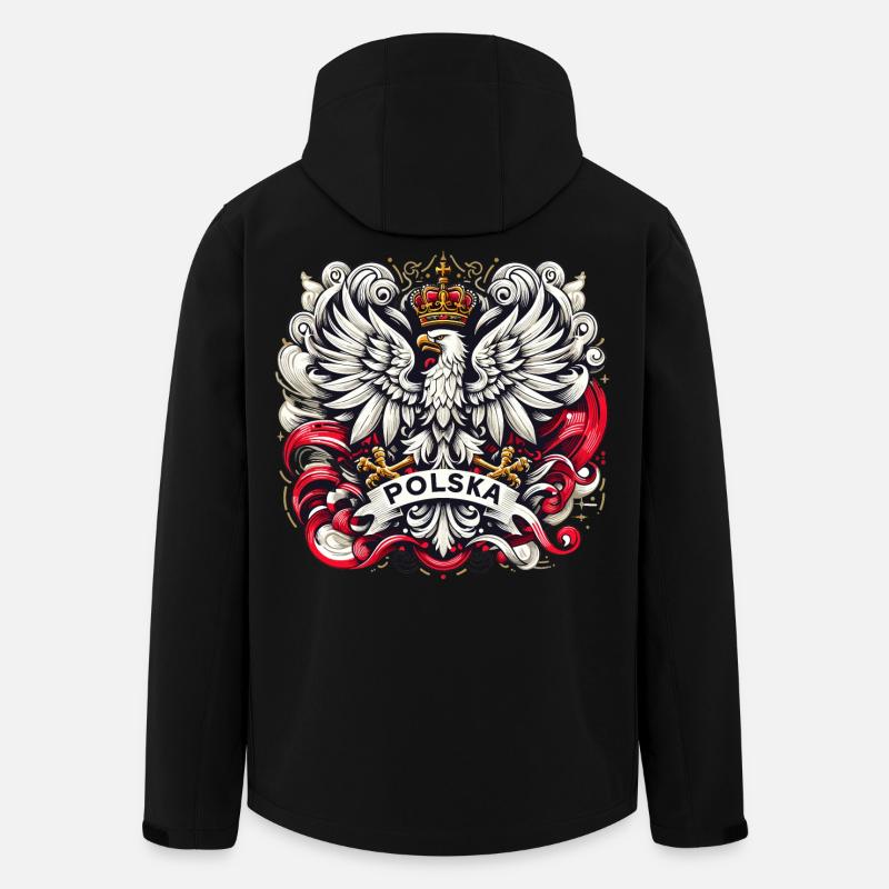 Polen Polska polnisch Wappen Adler Flagge Geschenk - Recycelte Männer Softshell-Jacke von Stanley/Stella - Schwarz