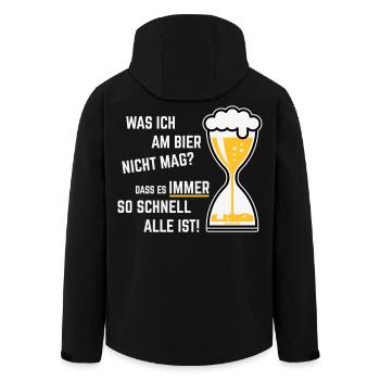 Was Ich Am Bier Nicht Mag? (Sanduhr Bieruhr / 3C) - Recycelte Männer Softshell-Jacke von Stanley/Stella - Schwarz - Hinten - AI Model Male 185 light (185cm)