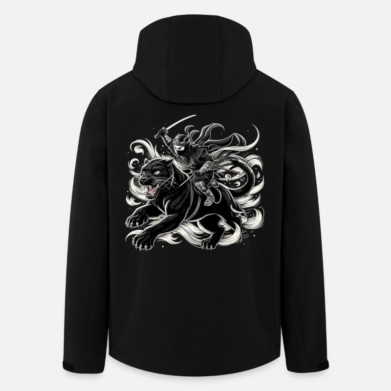 Ninja Jaguar Ninjato Cadeau - Veste softshell homme en polyester recyclé Stanley/Stella - noir