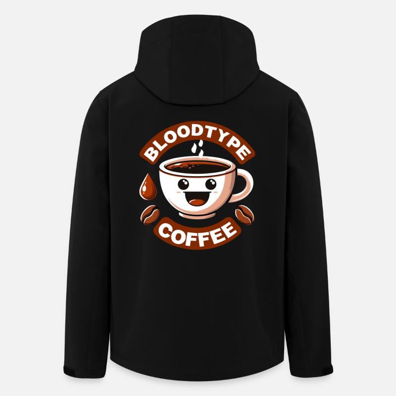 Blutgruppe Kaffee Cartoon Geschenk - Recycelte Männer Softshell-Jacke von Stanley/Stella - Schwarz