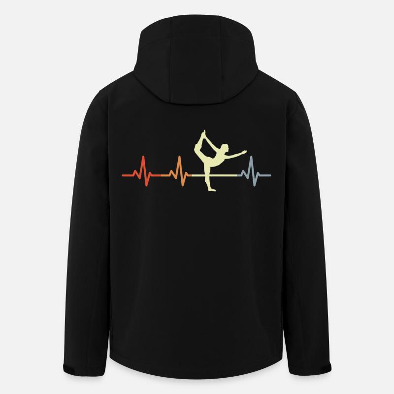 Cardiogramme de yoga - Veste softshell homme en polyester recyclé Stanley/Stella - noir