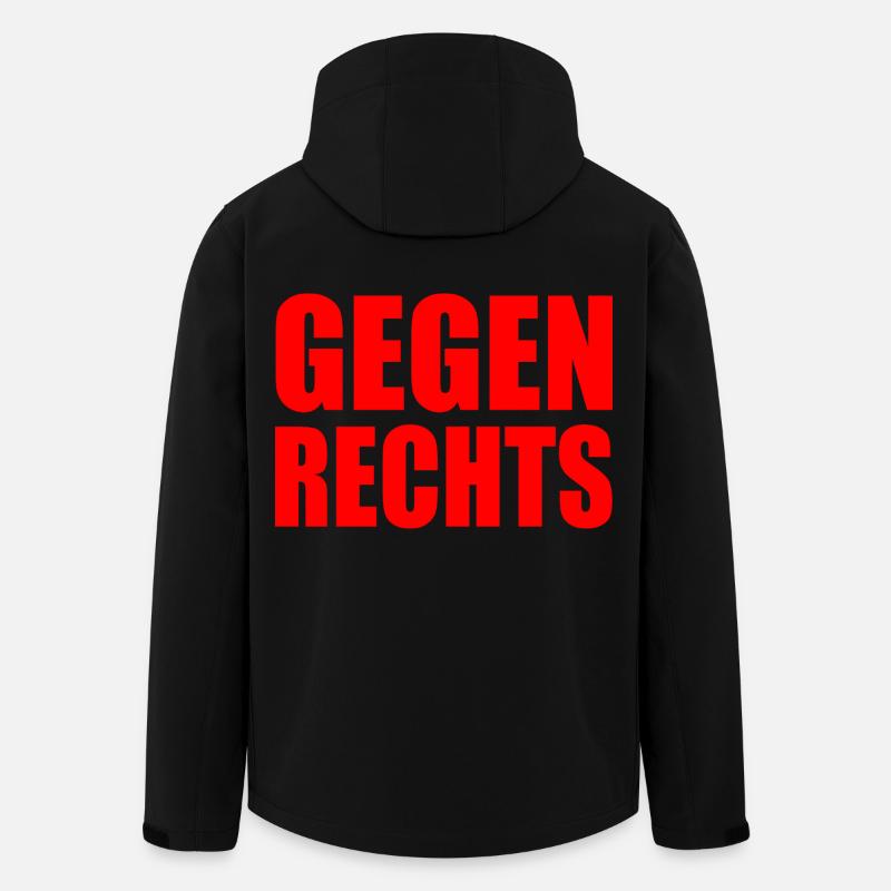 Gegen rechts - Recycelte Männer Softshell-Jacke von Stanley/Stella - Schwarz