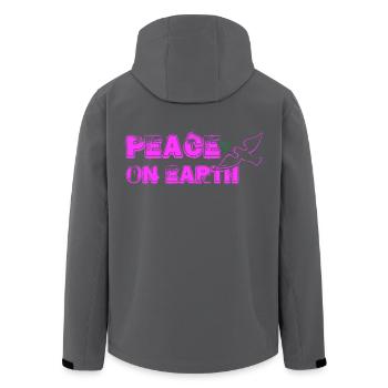 Peace on Earth with Bird pink - Men’s Recycled Softshell Jacket by Stanley/Stella - black - Back - AI Model Male 185 light (185cm)