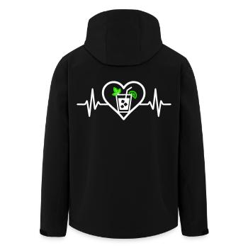 Mojito Heart Aperitif Cocktail - Men’s Recycled Softshell Jacket by Stanley/Stella - black - Back - AI Model Male 185 light (185cm)