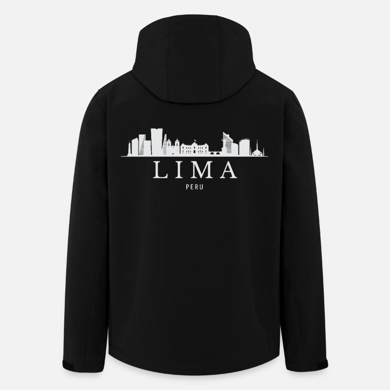 Lima Skyline, Lima Pérou - Veste softshell homme en polyester recyclé Stanley/Stella - noir