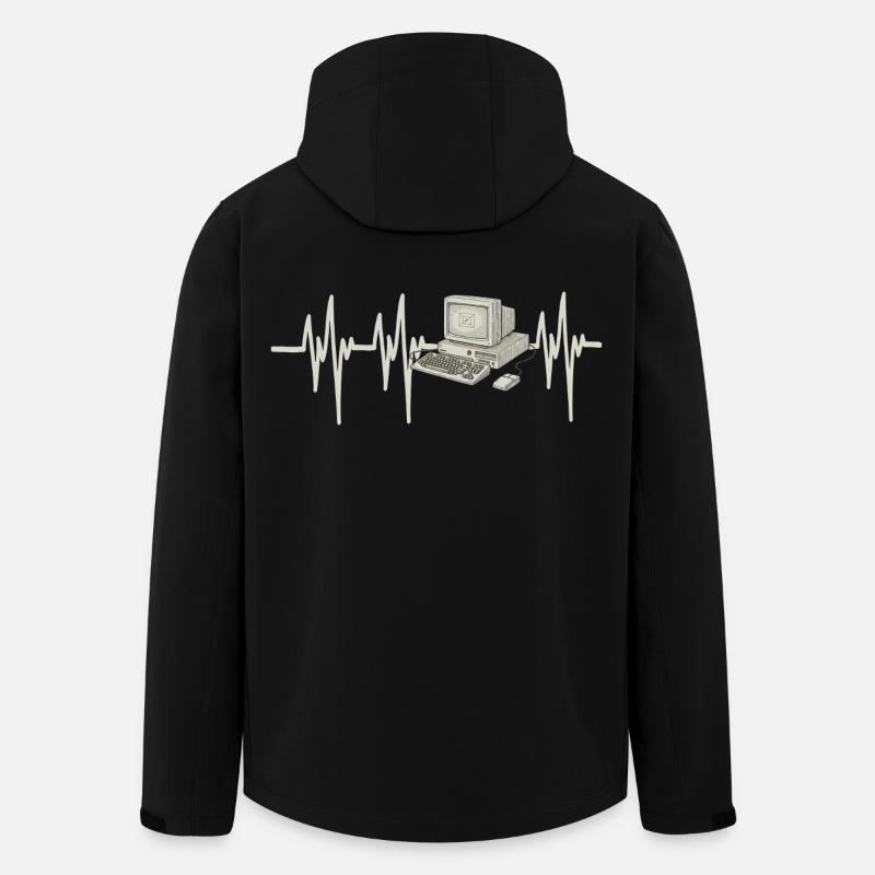 Heartbeat Computer - Men’s Recycled Softshell Jacket by Stanley/Stella - black