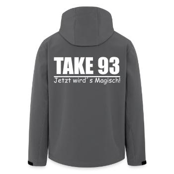 Take 93 Jetzt wird´s Magisch! - Recycelte Männer Softshell-Jacke von Stanley/Stella - Schwarz - Hinten - AI Model Male 185 light (185cm)