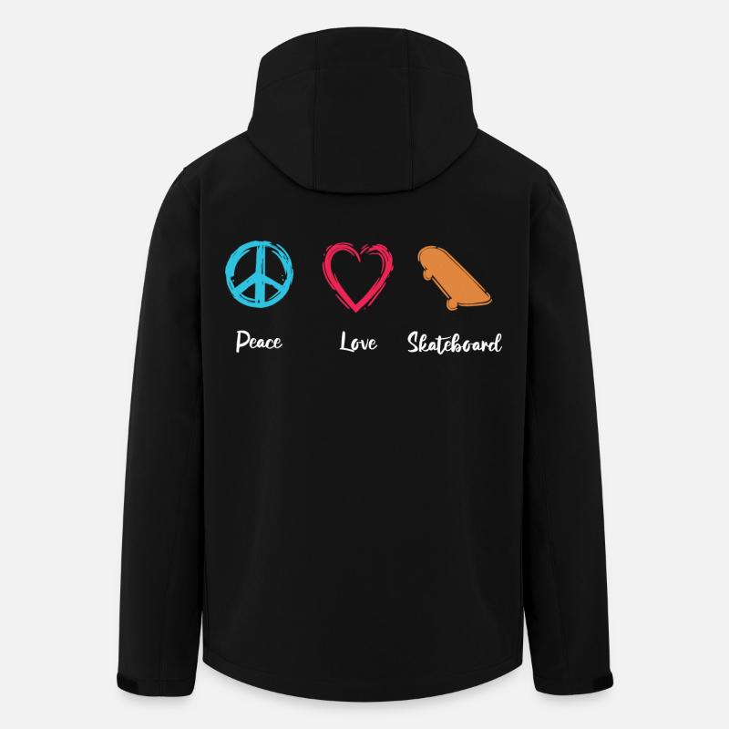 Planche à roulettes Peace Love - Veste softshell homme en polyester recyclé Stanley/Stella - noir