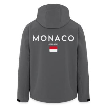 Drapeau monégasque, fierté monégasque - Veste softshell homme en polyester recyclé Stanley/Stella - noir - Dos - AI Model Male 185 light (185cm)