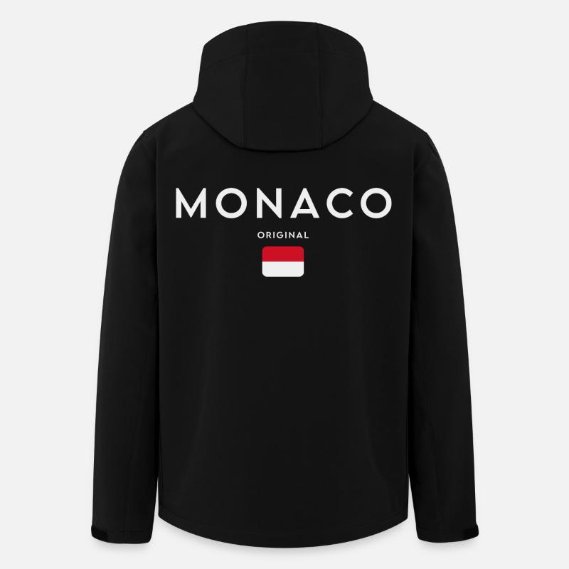 Monaco-Flagge, monegassischer Stolz - Recycelte Männer Softshell-Jacke von Stanley/Stella - Schwarz