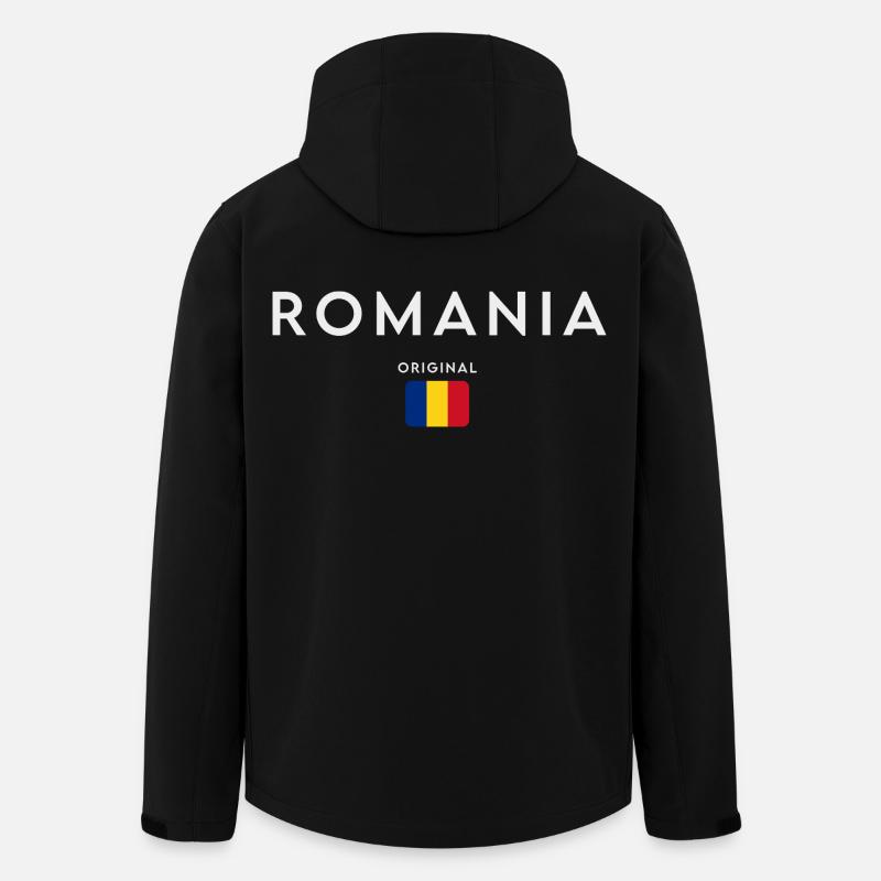 Drapeau roumain, fierté roumaine - Veste softshell homme en polyester recyclé Stanley/Stella - noir