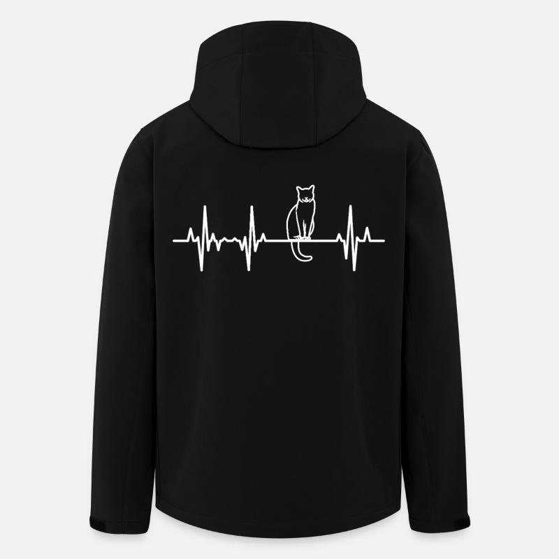 Palpitations cardiaques de chat - Veste softshell homme en polyester recyclé Stanley/Stella - noir