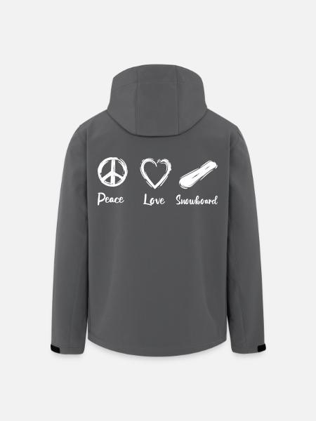 Peace Love Snowboard - Men’s Recycled Softshell Jacket by Stanley/Stella - black