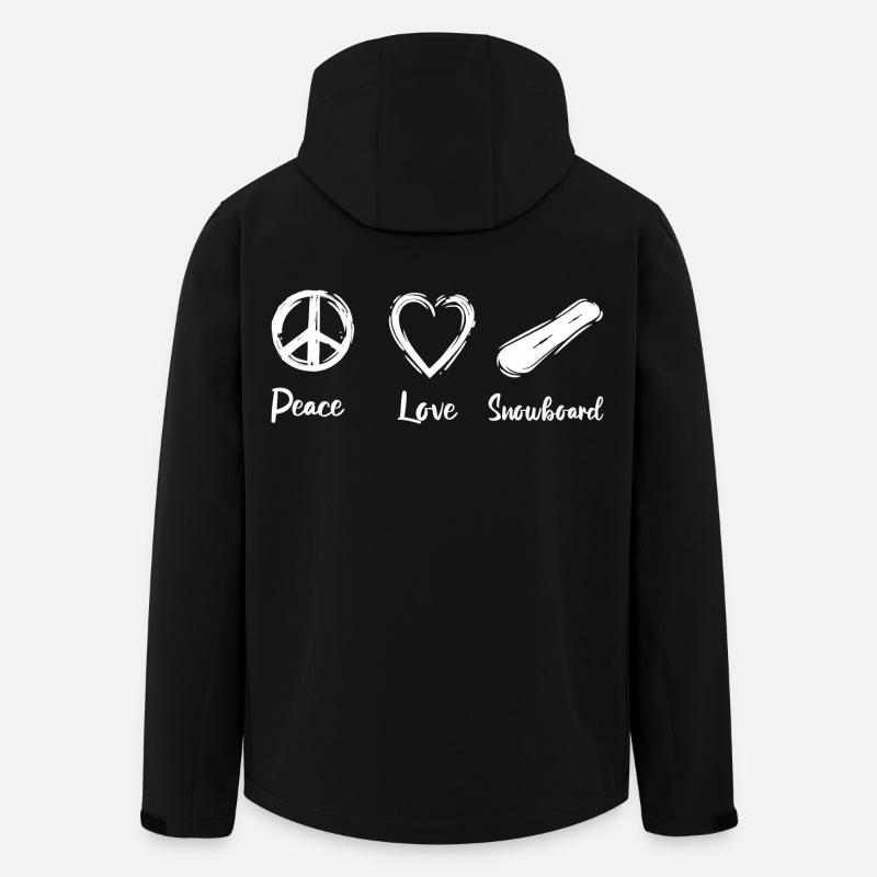 Peace Love Snowboard - Recycelte Männer Softshell-Jacke von Stanley/Stella - Schwarz