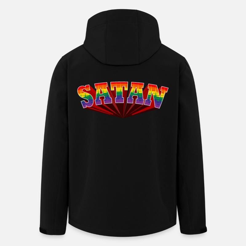 Satan Rainbow Text - Men’s Recycled Softshell Jacket by Stanley/Stella - black